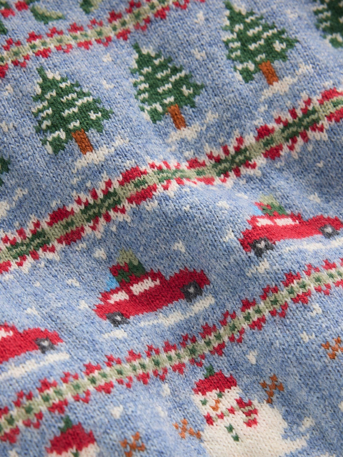 Boden Light Blue Christmas Print Fair Isle Jumper - image 4