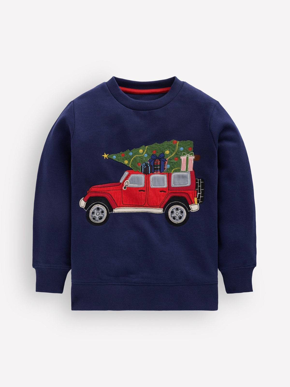 Boden Blue Applique Christmas Sweatshirt - image 1