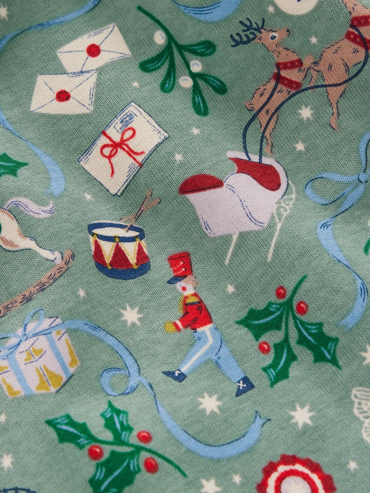 Boden Green/Pink Snug Striped Christmas Pyjamas 2 Pack - image 3