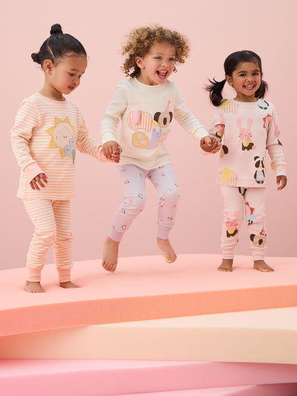 Pastel Character Long Sleeve Snuggle Pyjamas 3 Pack (9mths-16yrs)