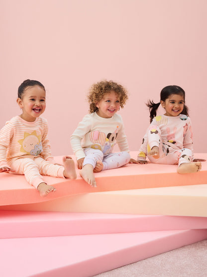 Pastel Character Long Sleeve Snuggle Pyjamas 3 Pack (9mths-16yrs)