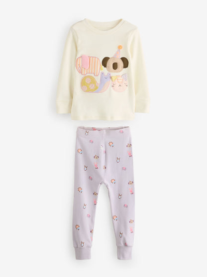 Pastel Character Long Sleeve Snuggle Pyjamas 3 Pack (9mths-16yrs)