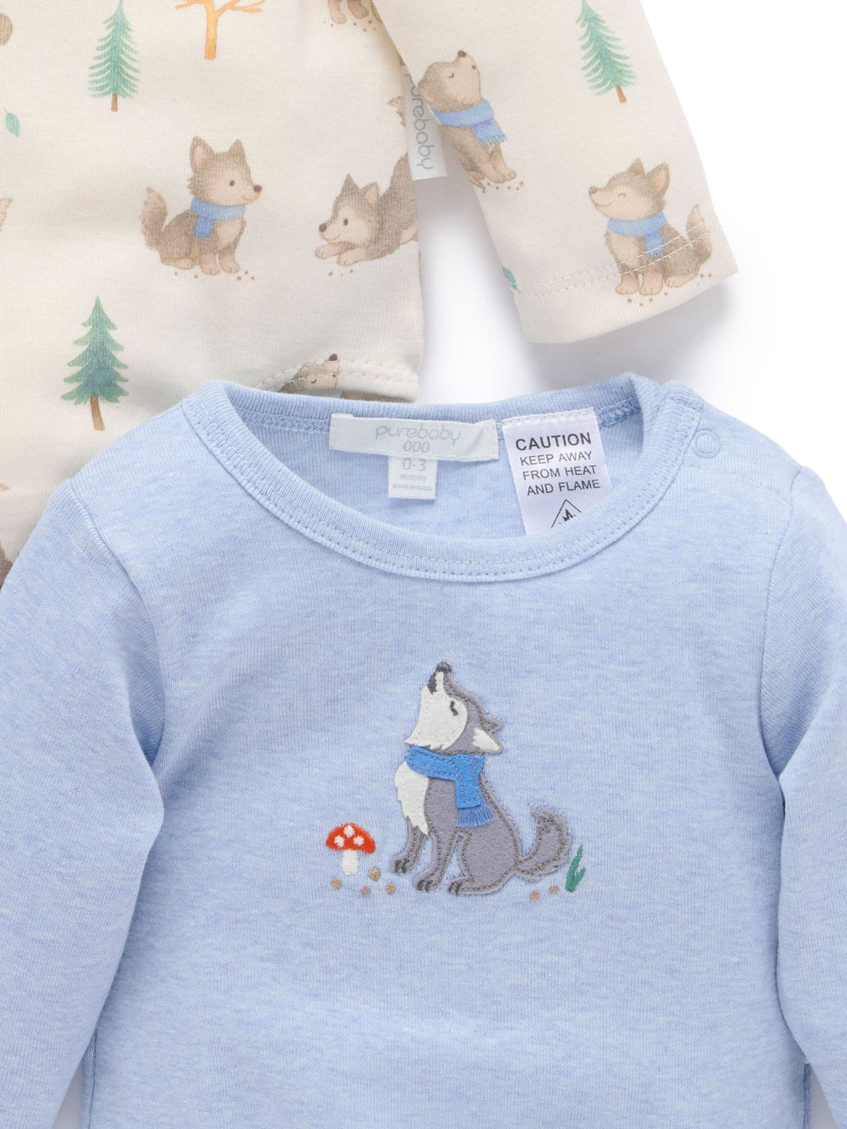 Dsiney Kidz - Purebaby Blue Printed Longsleeve Bodysuit 2 Pack image 5