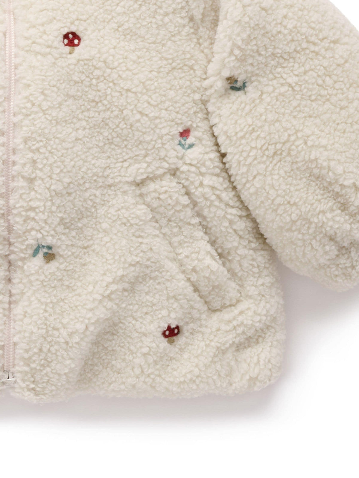 Dsiney Kidz - Purebaby White Fluffy Embroidered Zip Jacket image 4