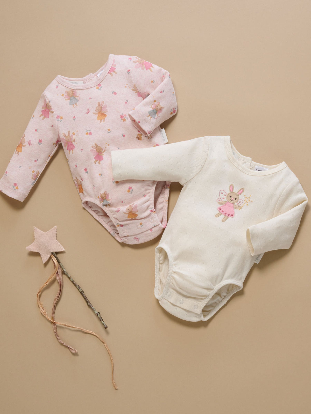 Dsiney Kidz - Purebaby Pink Fairy Print Longsleeve Bodysuit 2 Pack image 4