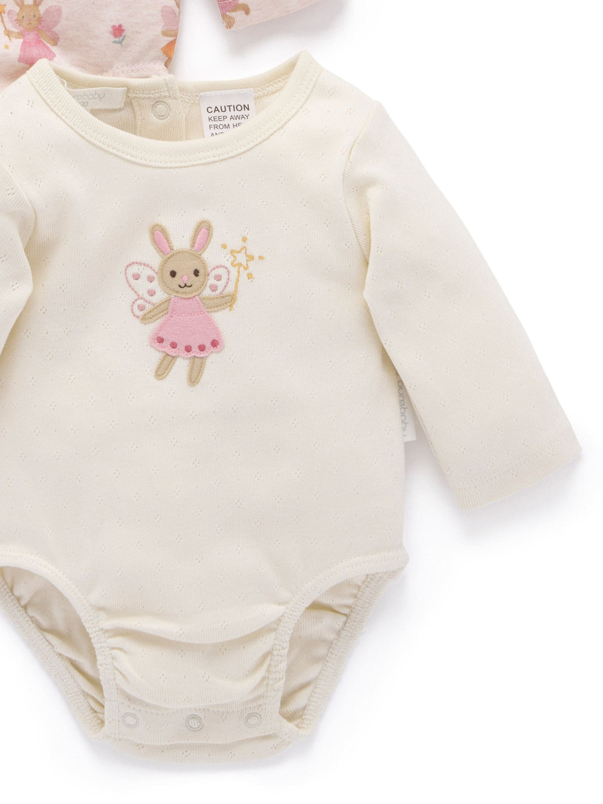 Dsiney Kidz - Purebaby Pink Fairy Print Longsleeve Bodysuit 2 Pack image 5