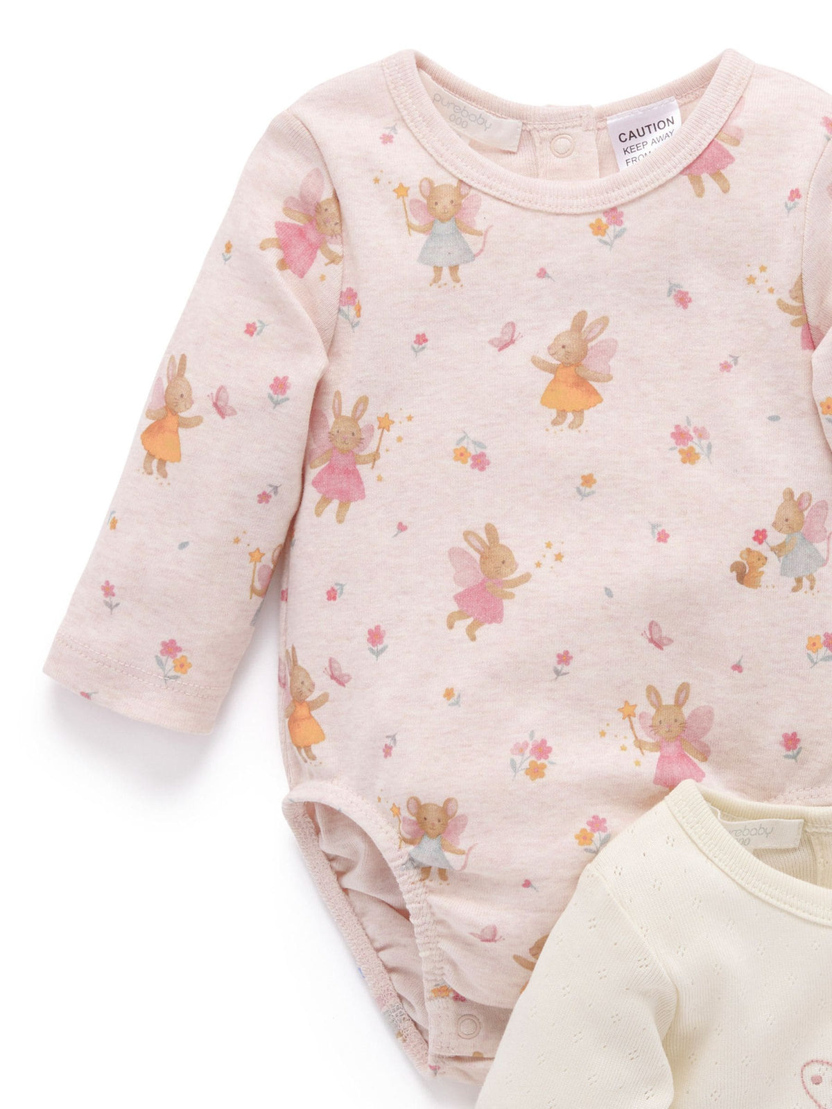 Dsiney Kidz - Purebaby Pink Fairy Print Longsleeve Bodysuit 2 Pack image 6