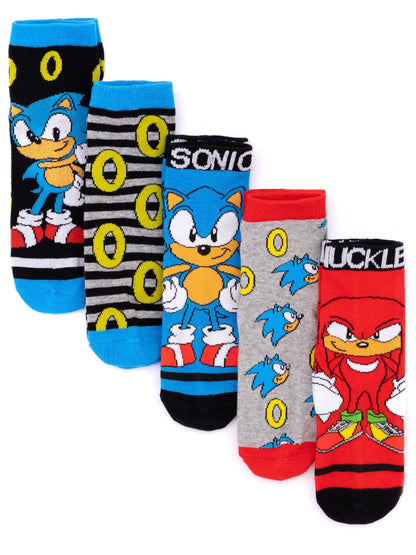 Dsiney Kidz - Vanilla Underground Multicoloured Sonic the Hedgehog Calf Socks Set of 5 image 1