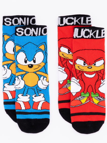 Dsiney Kidz - Vanilla Underground Multicoloured Sonic the Hedgehog Calf Socks Set of 5 image 2