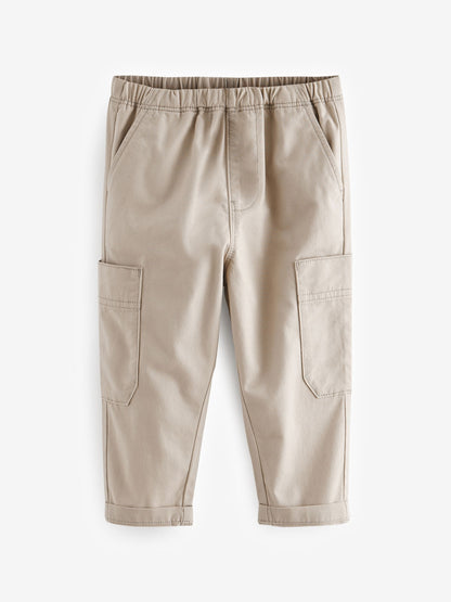 Neutral Cream Side Pocket Pull On Trousers (3mths-7yrs) image 3