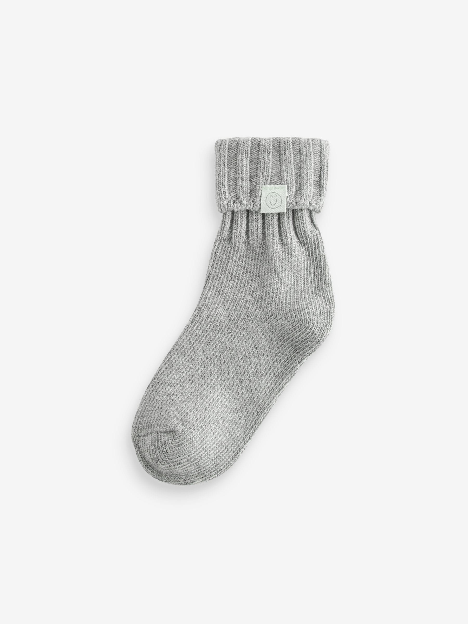 Cream,Grey and Neutral 3 Pack Cotton Rich Roll Top Ankle Socks image 3