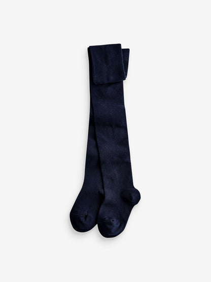 Red Navy Blue and Cream 3 Pack Cotton Rich Tights image 3