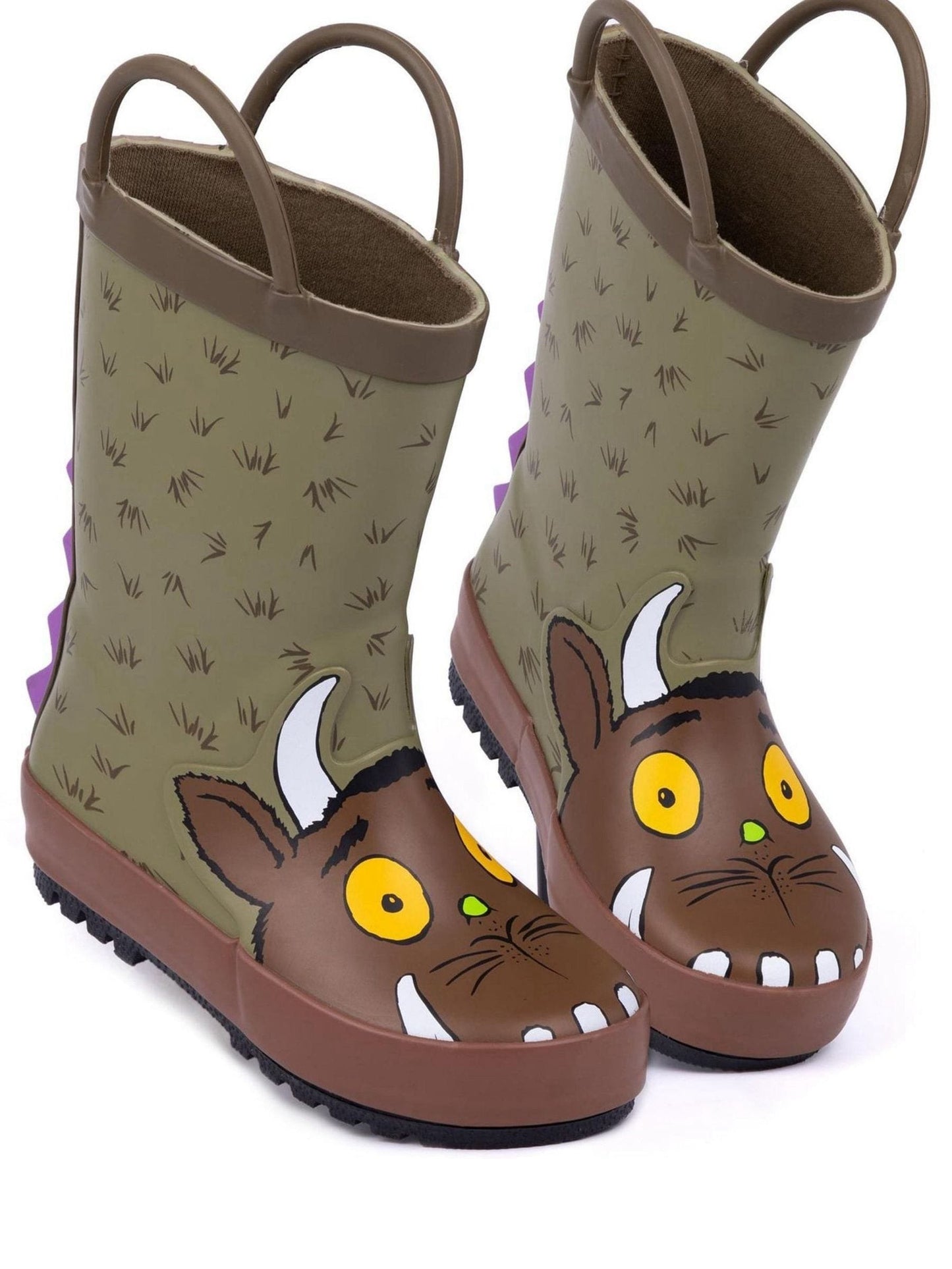 Vanilla Underground Brown Gruffalo Unisex Kids Wellington Boots with Handles image 4