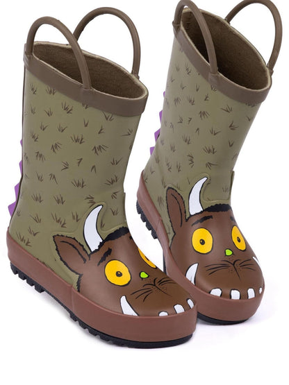 Vanilla Underground Brown Gruffalo Unisex Kids Wellington Boots with Handles image 4