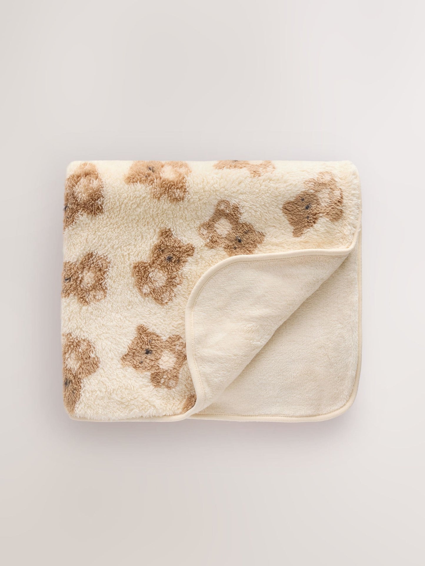 Cream Bear Fleece Baby Blanket image 1