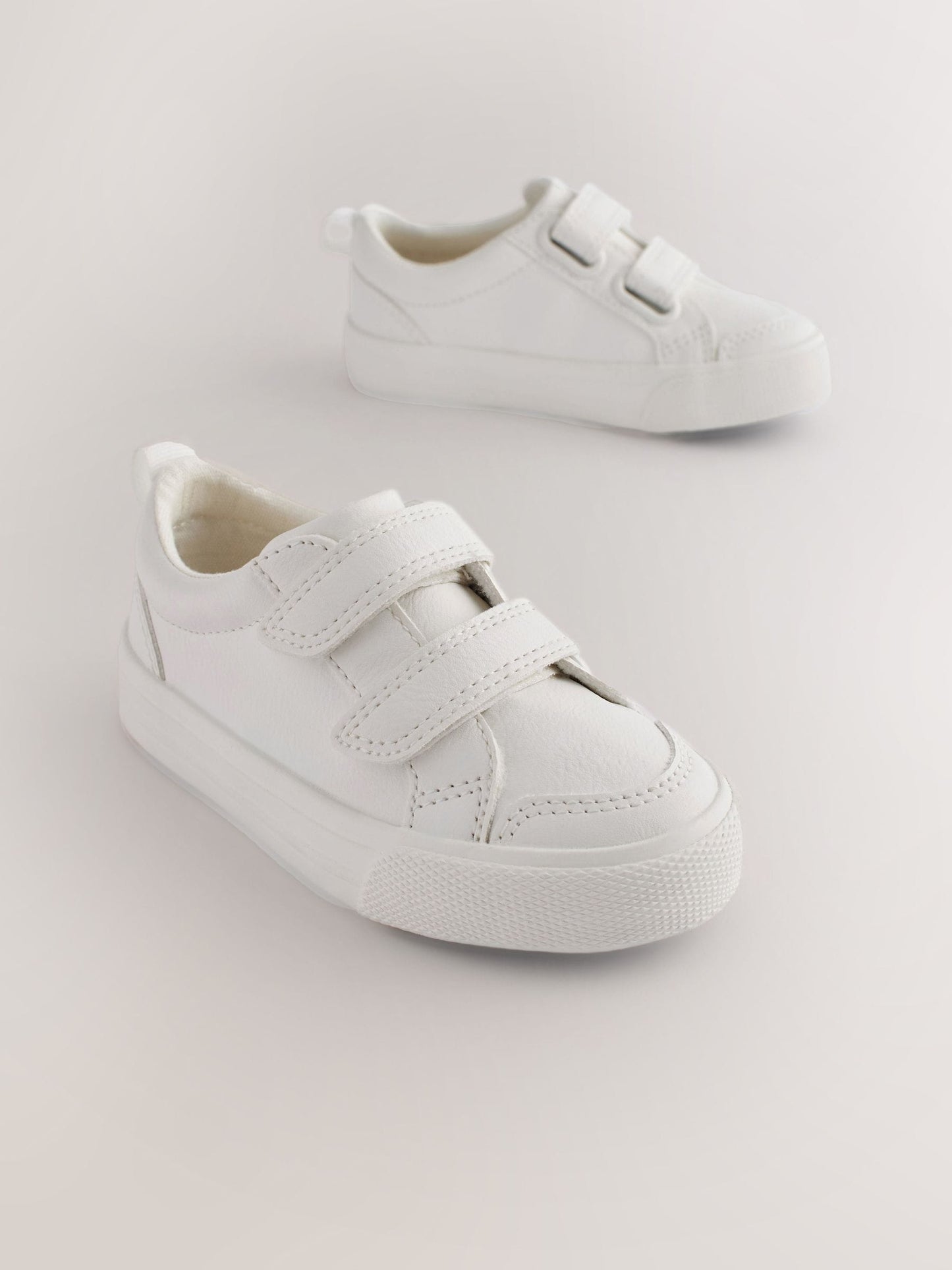 White Wide Fit (G) Two Strap Touch Fastening Trainers image 2