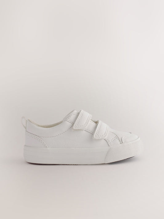 White Wide Fit (G) Two Strap Touch Fastening Trainers image 2