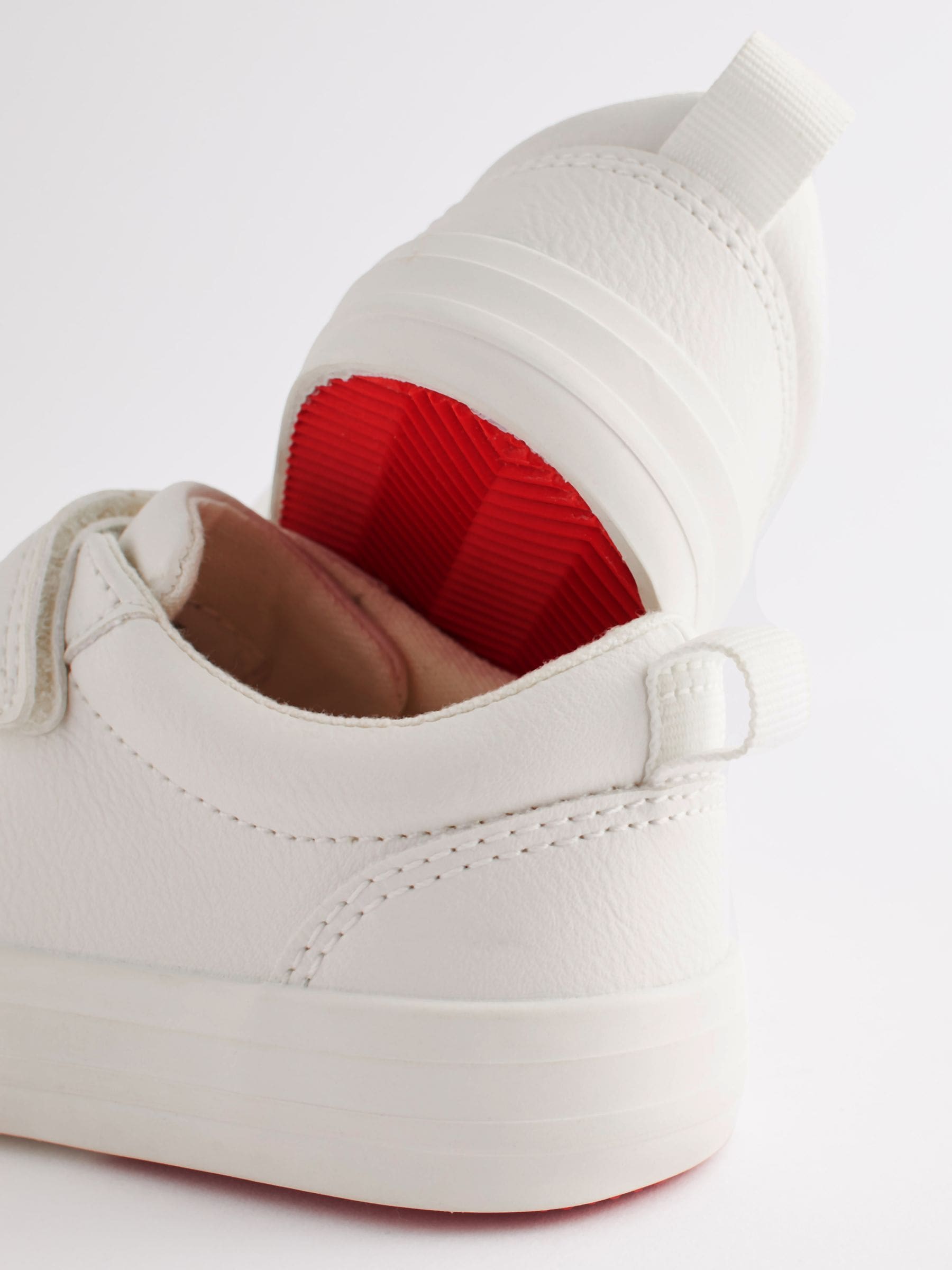 White Wide Fit (G) Two Strap Touch Fastening Trainers image 4