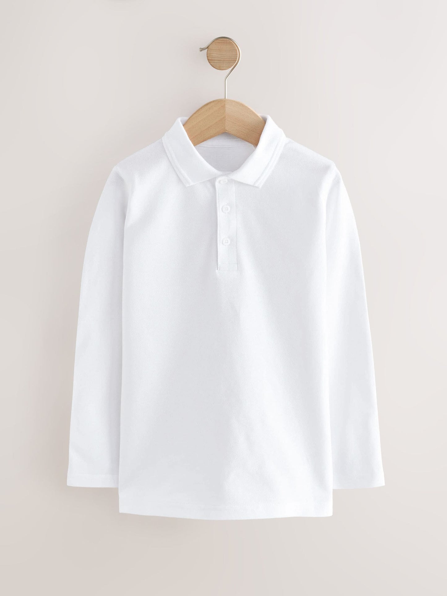 Dsiney Kidz - White Long Sleeve School Polo Shirts 2 Pack (3-16yrs) image 2