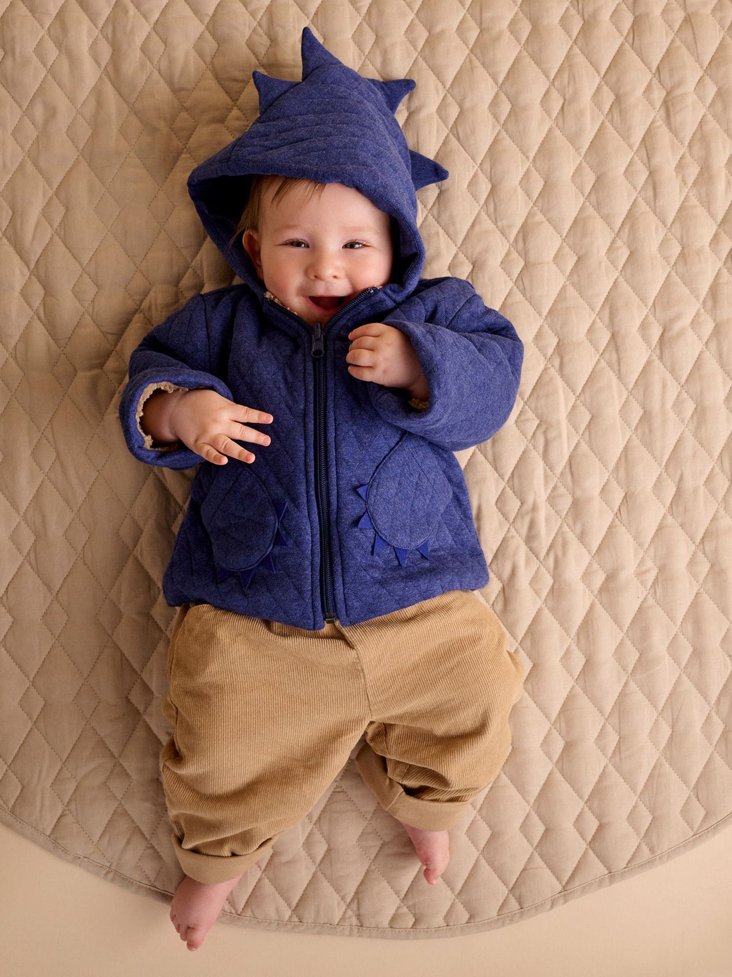 Dsiney Kidz - Purebaby Blue Quilted Dragon Zip Jacket image 1