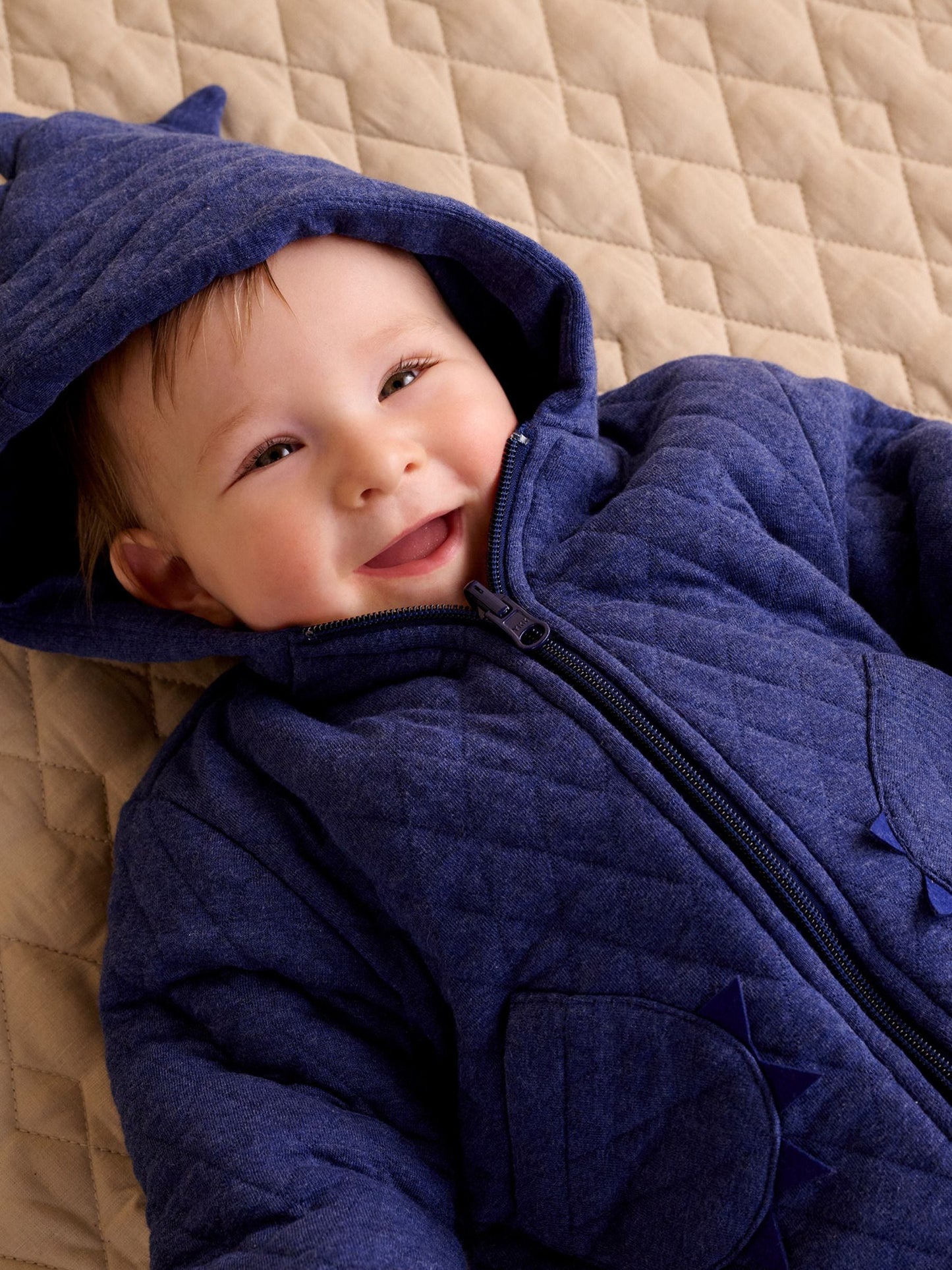 Dsiney Kidz - Purebaby Blue Quilted Dragon Zip Jacket image 2