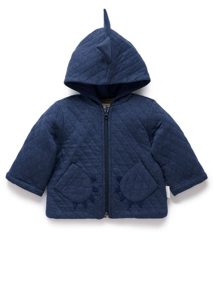 Dsiney Kidz - Purebaby Blue Quilted Dragon Zip Jacket image 3