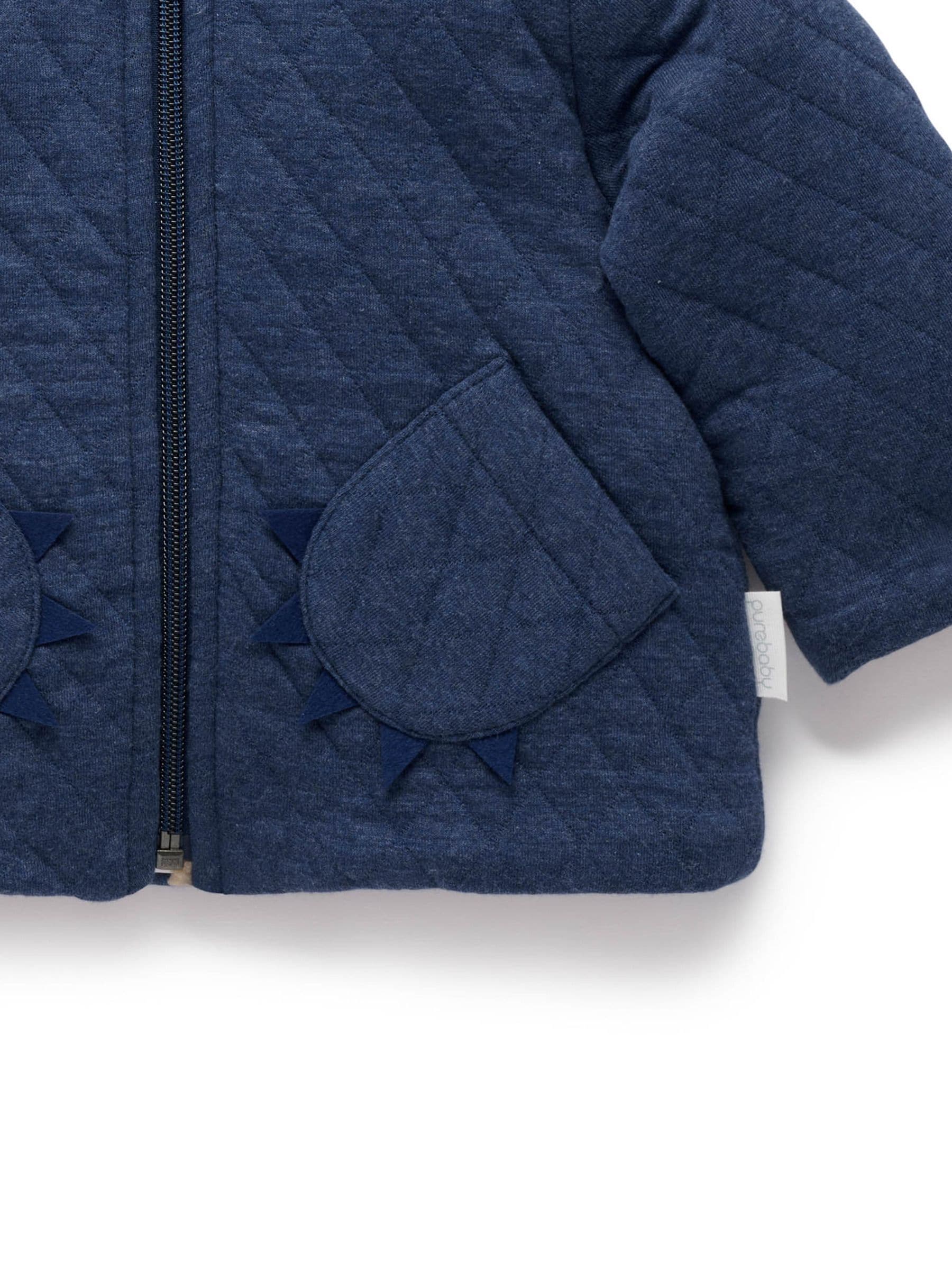 Dsiney Kidz - Purebaby Blue Quilted Dragon Zip Jacket image 5