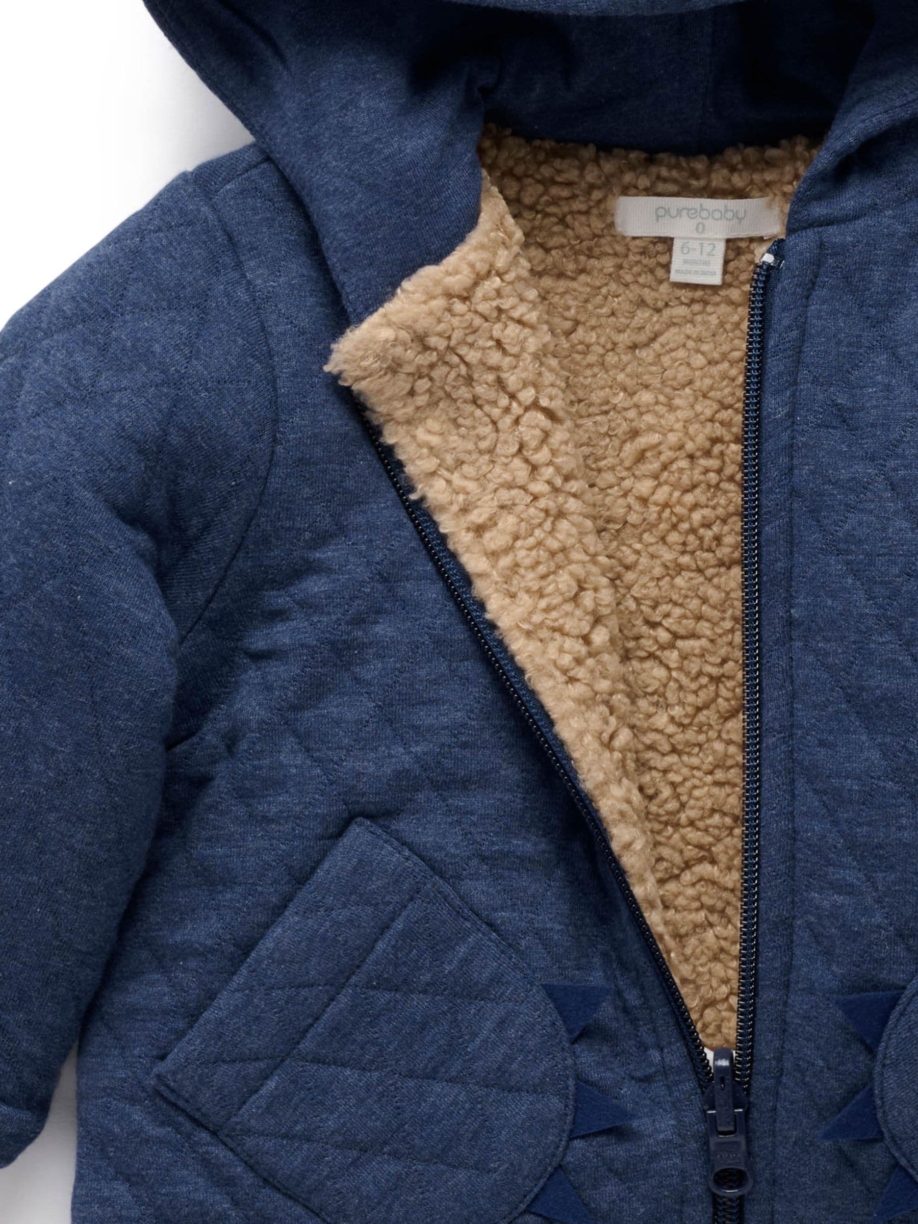 Dsiney Kidz - Purebaby Blue Quilted Dragon Zip Jacket image 6