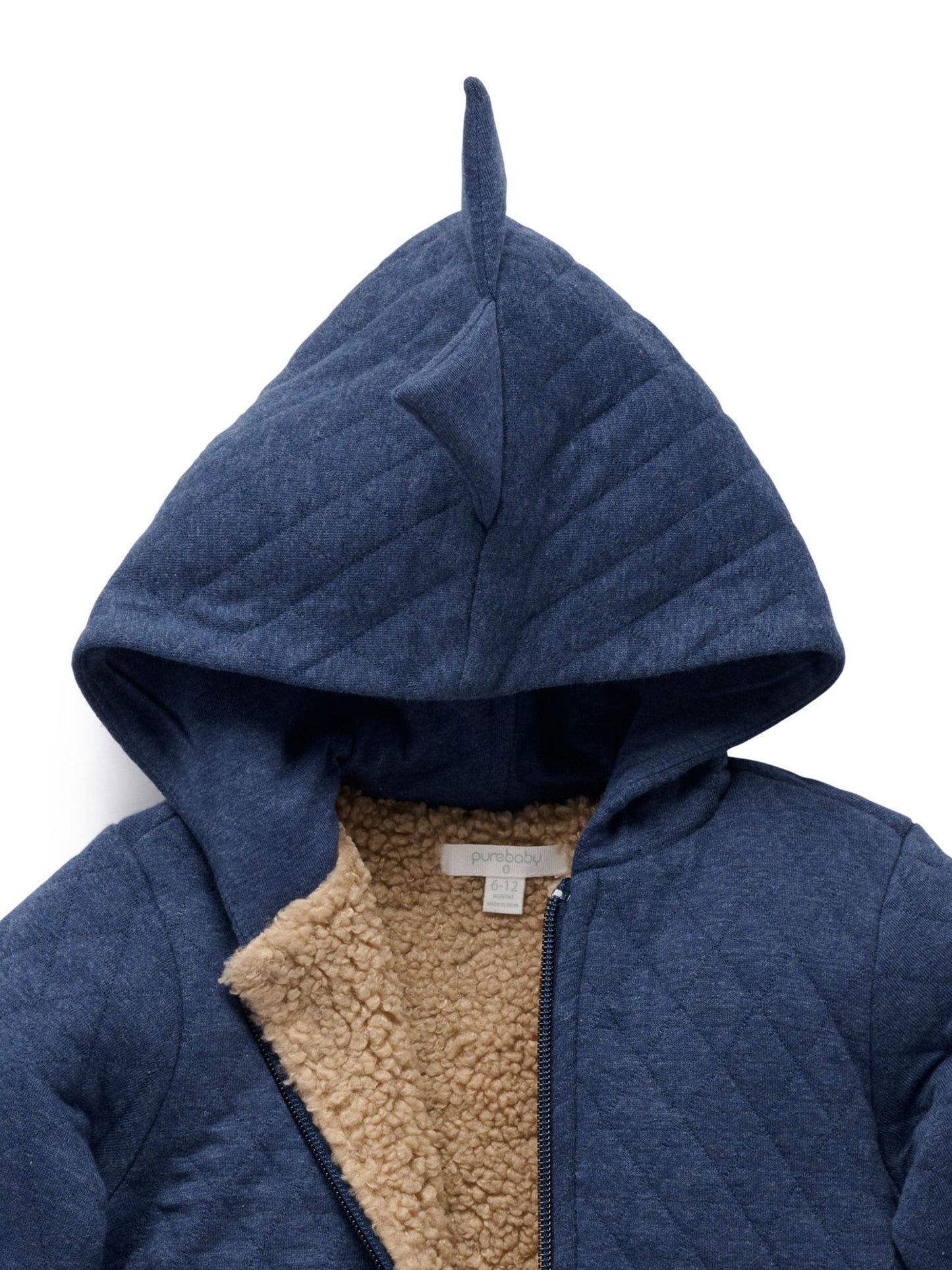 Dsiney Kidz - Purebaby Blue Quilted Dragon Zip Jacket image 7