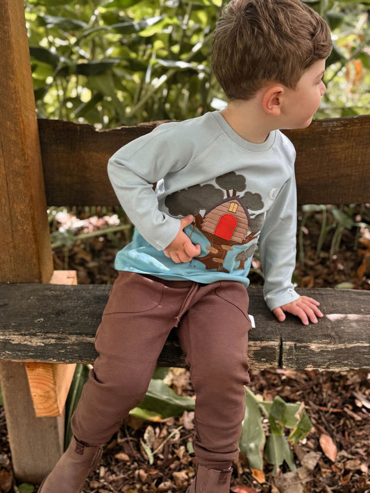 Dsiney Kidz - Purebaby Brown Slouchy Track Pants with Pockets image 1