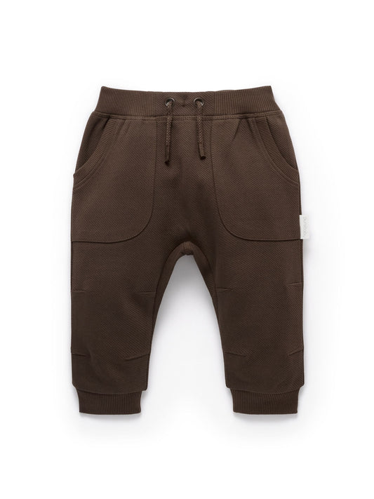Dsiney Kidz - Purebaby Brown Slouchy Track Pants with Pockets image 2