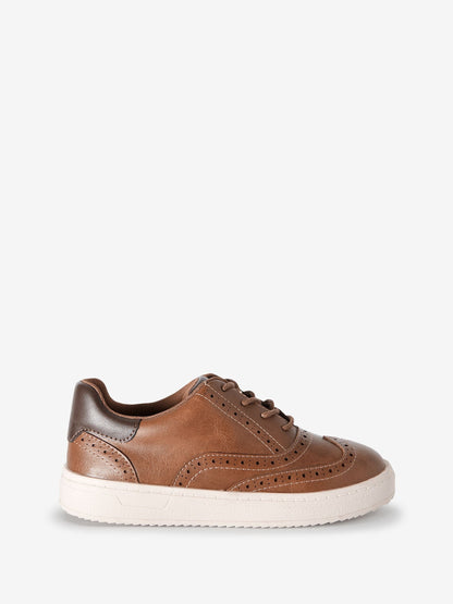Tan Brown Lace-up Brogue Shoes image 1