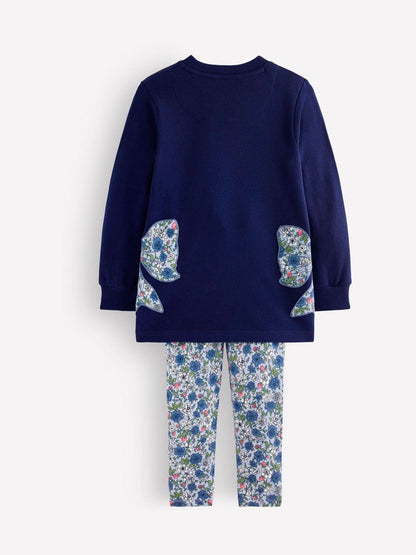 Boden Blue Fun Sweat Top and Leggings Set - image 2