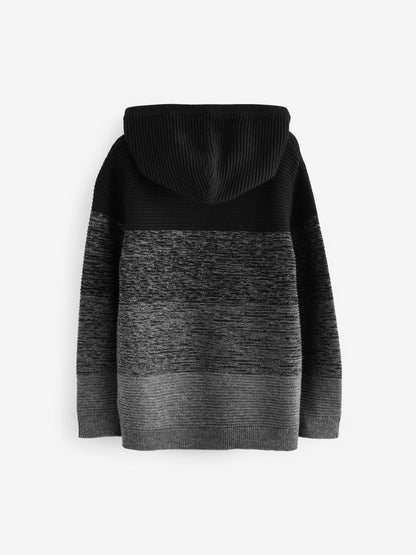 Dsiney Kidz - Black Ombre Colourblock Knitted Hoodie (3-16yrs) image 2