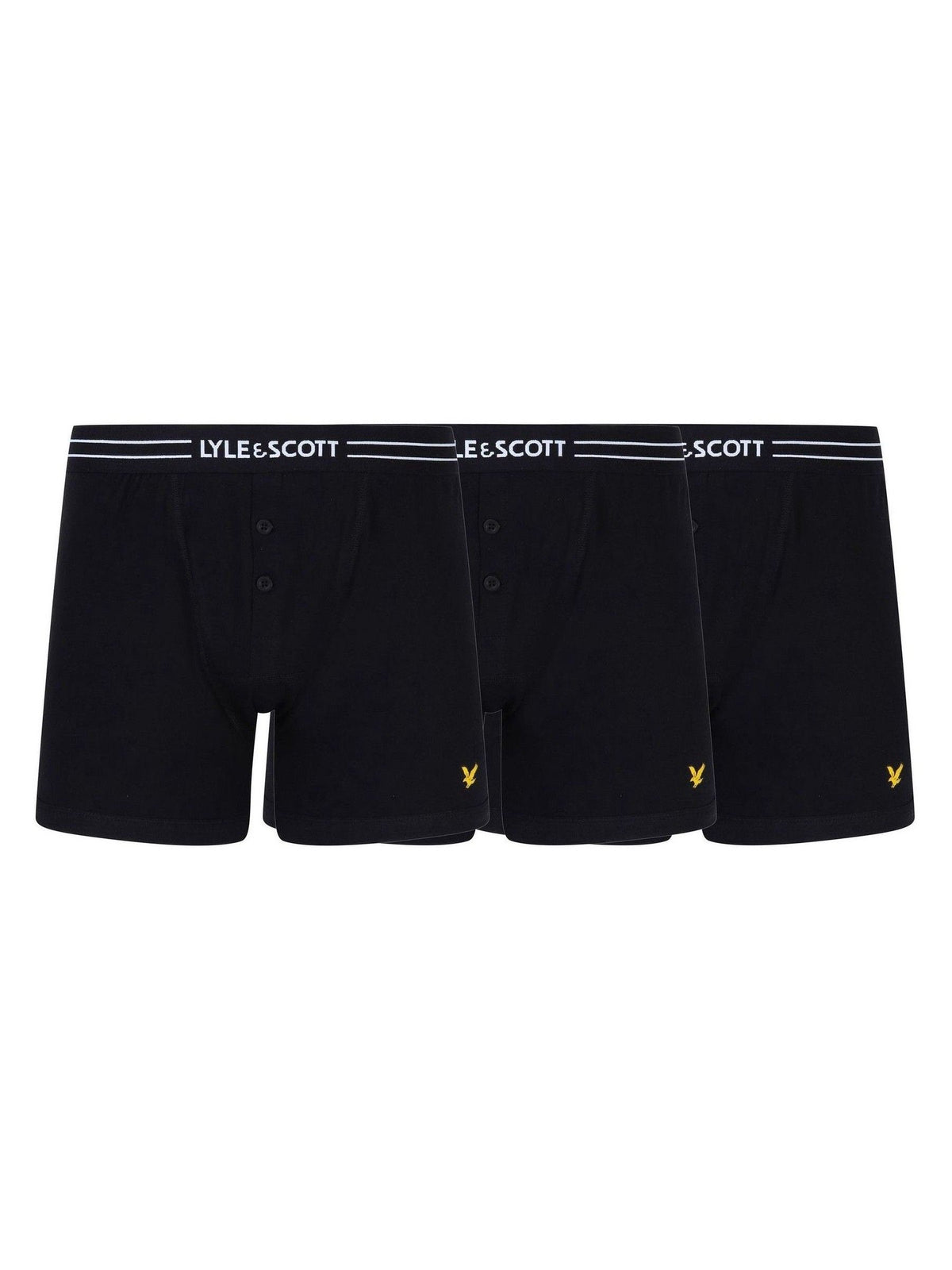Dsiney Kidz - Lyle & Scott Black Button Fly Boxer Trunks 3 Pack image 1