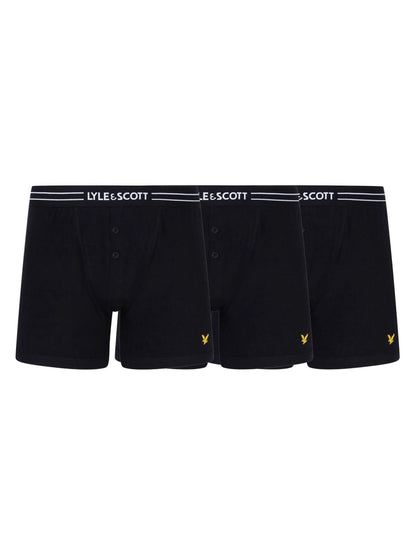 Dsiney Kidz - Lyle & Scott Black Button Fly Boxer Trunks 3 Pack image 1