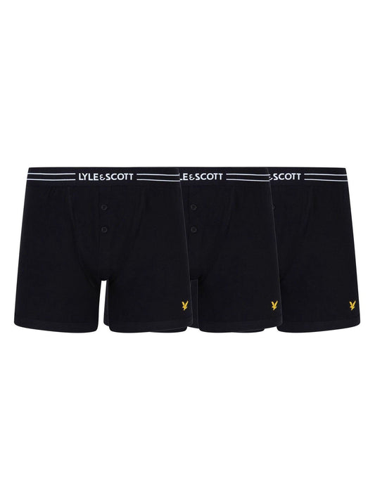 Disney Kidz - Lyle & Scott Black Button Fly Boxer Trunks 3 Pack image 1