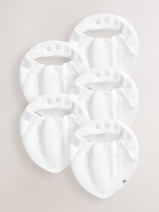 White Baby Bibs 5 Pack image 1