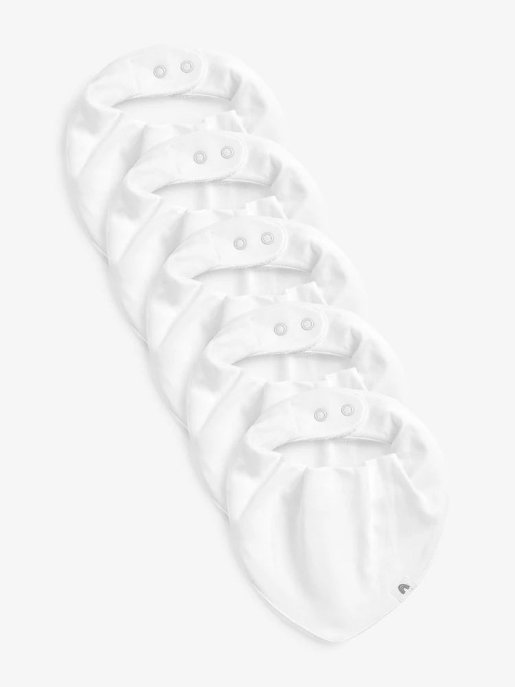 White Baby Bibs 5 Pack