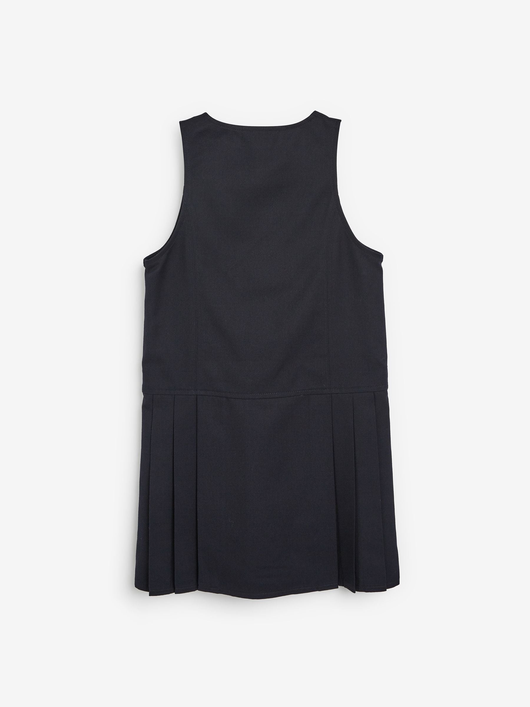 Navy Embroidered Zip Front Pinafore School Dress (3-14yrs) image 5