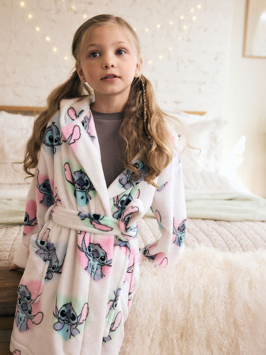 White/ Pink/ Blue Lilo & Stitch Dressing Gown (3-16yrs)