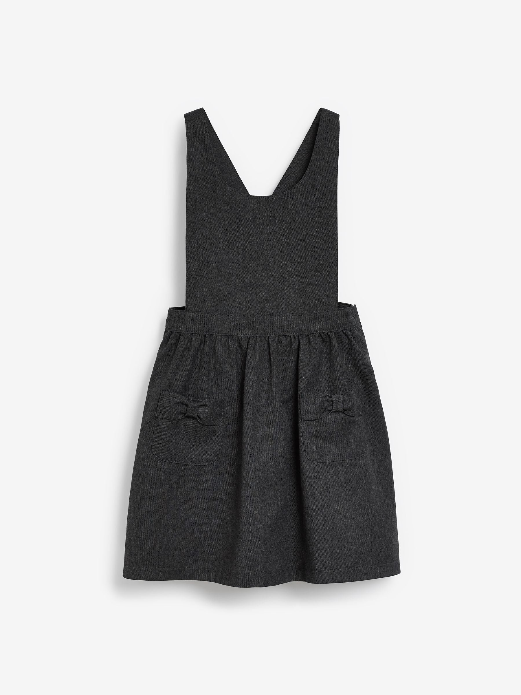 Grey Bow Pocket Detail School Pinafore Dress (3-14yrs) image 7