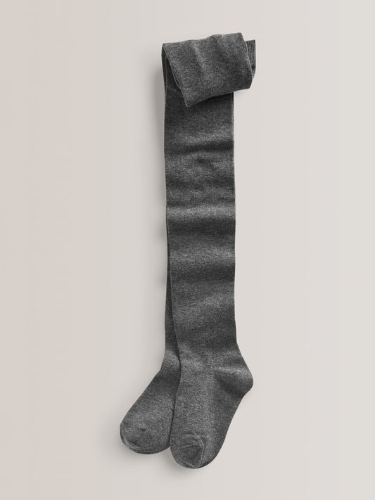 Grey 5 Pack Cotton Rich School Tights image 3