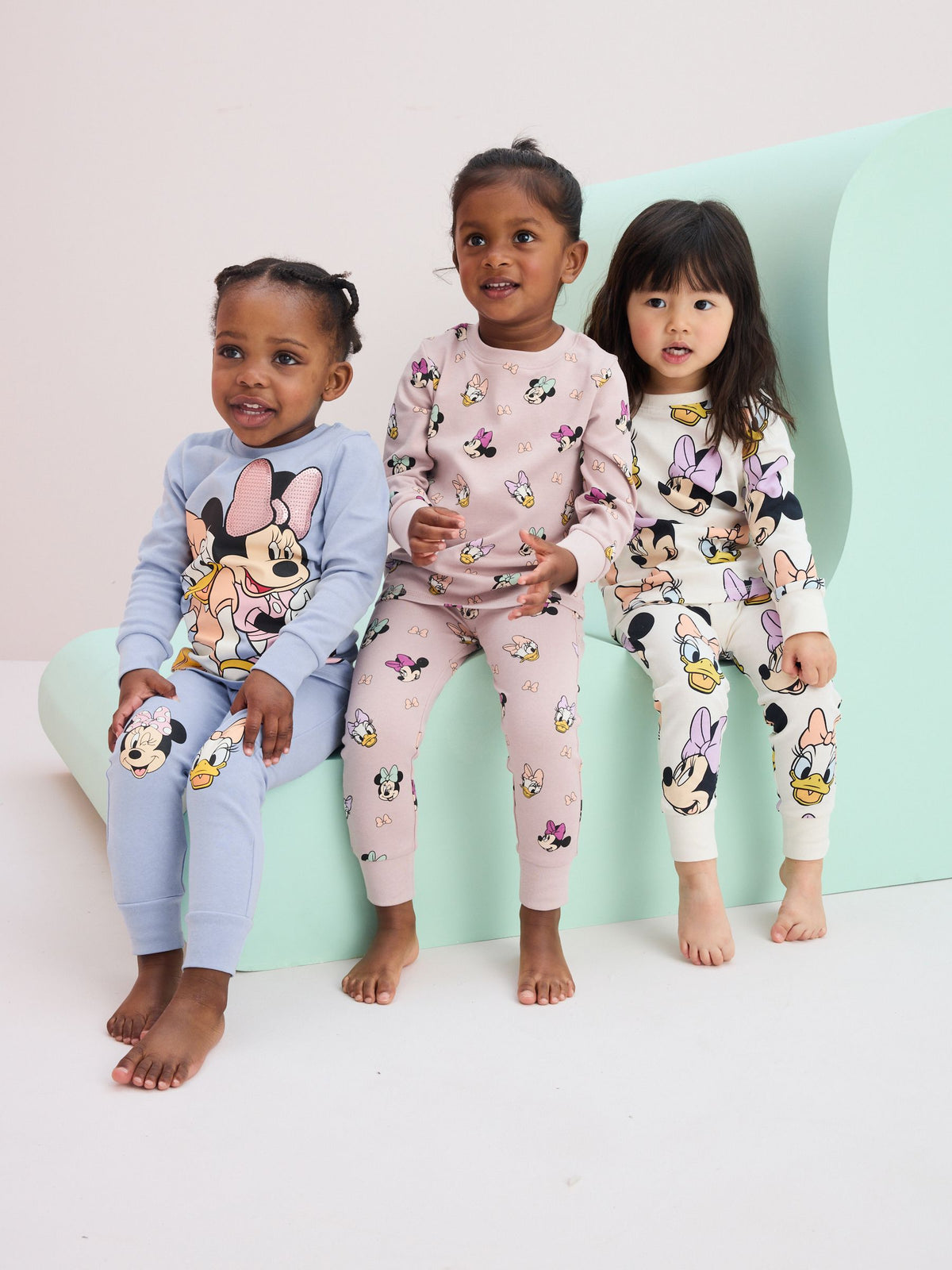 Pink/Blue/White Snuggle Pyjamas 3 Pack (9mths-12yrs) - image 1