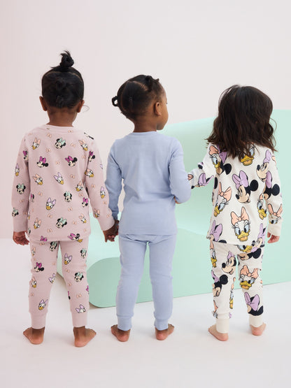 Pink/Blue/White Snuggle Pyjamas 3 Pack (9mths-12yrs) - image 2