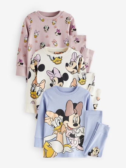 Pink/Blue/White Snuggle Pyjamas 3 Pack (9mths-12yrs) - image 9