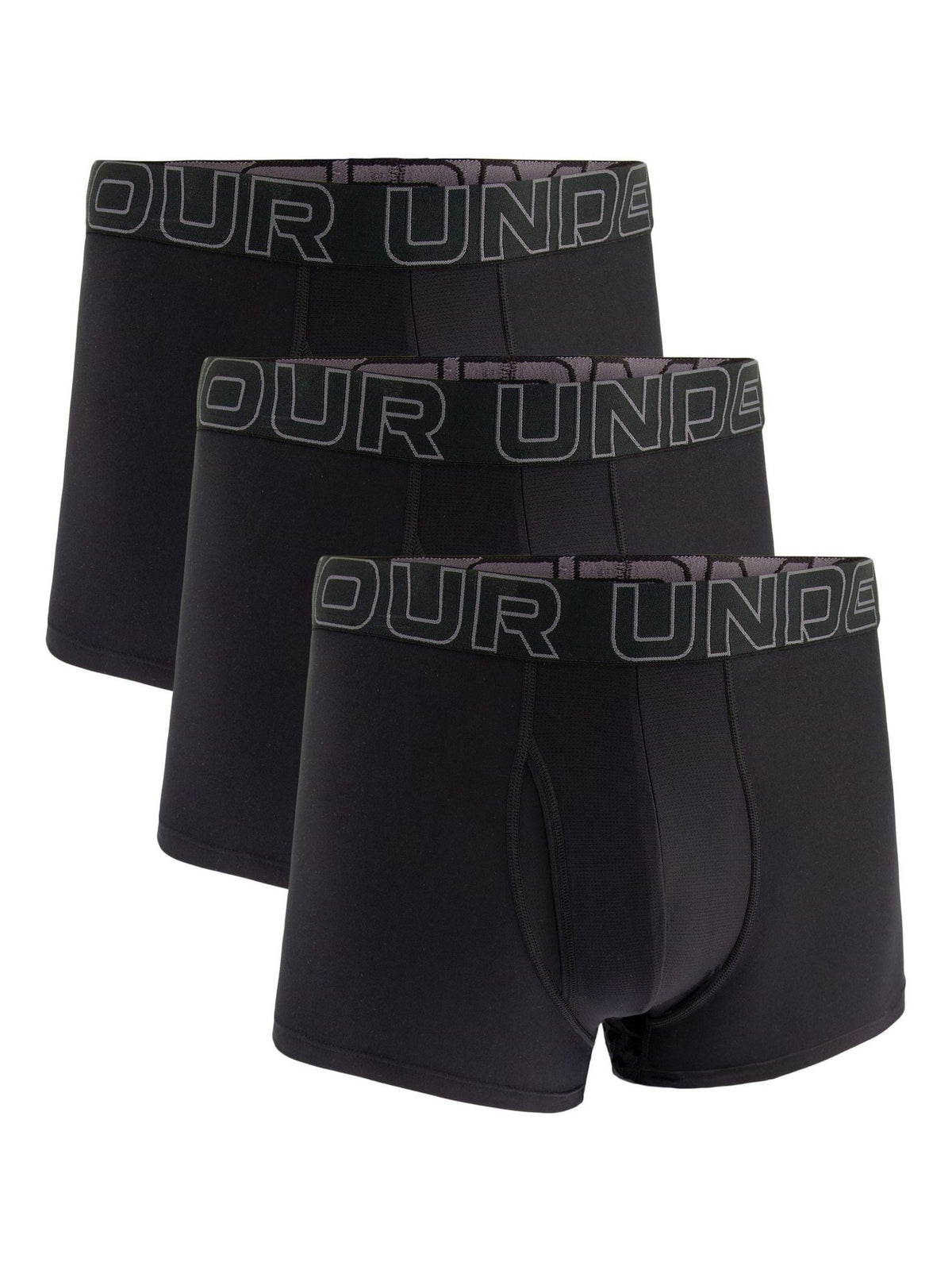 Dsiney Kidz - Under Armour Black Performance Tech 3" Solid Boxers 3 Pack image 1