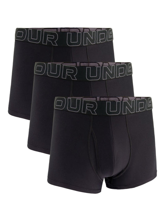 Dsiney Kidz - Under Armour Black Performance Tech 3" Solid Boxers 3 Pack image 1