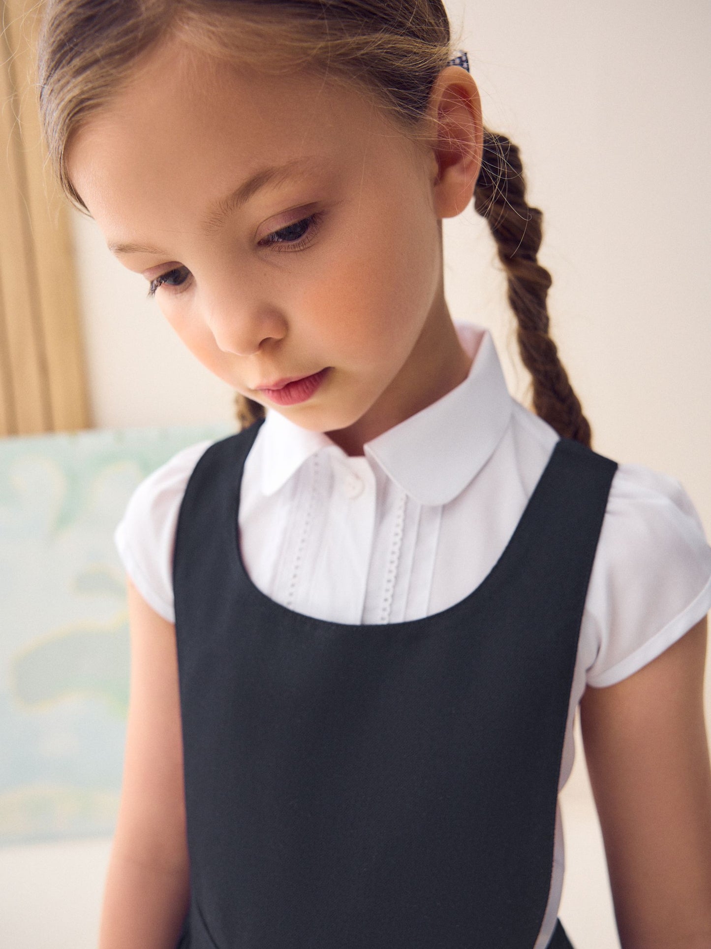 Navy Bow Pocket Detail School Pinafore Dress (3-14yrs) image 3