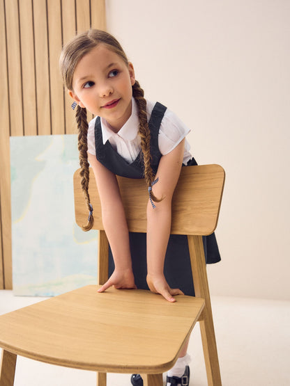 Navy Bow Pocket Detail School Pinafore Dress (3-14yrs) image 4